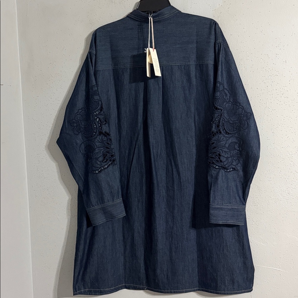 Jade Johnny Was Katella Mini Denim Blue Dress - Susan’s NWT $375